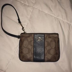 Coach Wristlet- Brown and Navy
